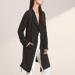 Aritzia Babaton Black Flowy Trench Coat Jacket